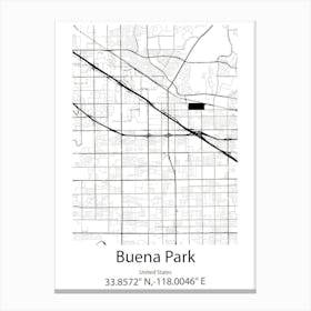 Buena Park,United States Minimalist Map Canvas Print