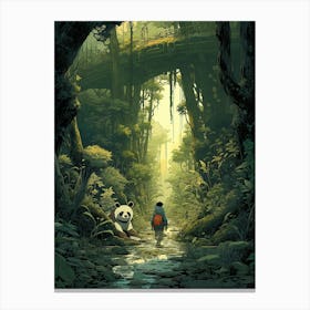 Panda Bear In The Forest 1 Canvas Print