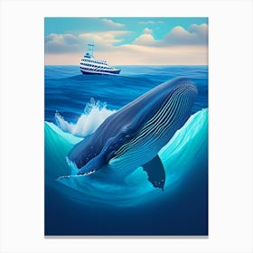Whale In Atlantic Ocean Digital Illustration Canvas Print