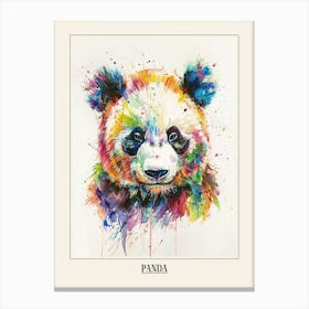Panda Colourful Watercolour 2 Poster Canvas Print