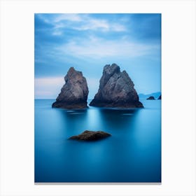 Two Rock Formations At Dusk Canvas Print