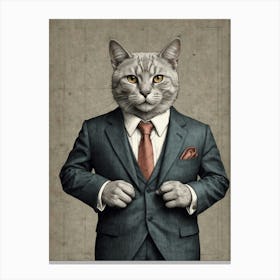 Cat In A Suit 6 Canvas Print