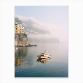 Amalfi Coast Boat, Summer Vintage Photography Canvas Print