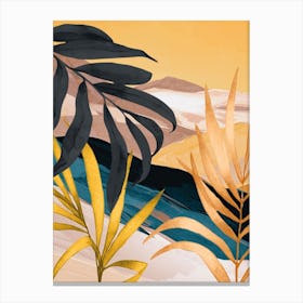 Modern Abstract Art Tropical Leaves 5 Canvas Print
