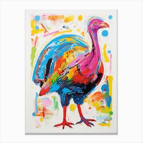 Colourful Bird Painting Turkey 1 Canvas Print