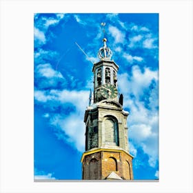 Clock Tower In Amsterdam 5 Canvas Print