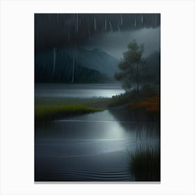 Rain Water Landscapes Waterscape Crayon 1 Canvas Print