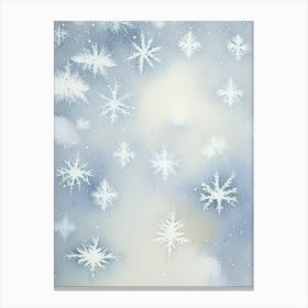 Winter, Snowflakes, Rothko Neutral Canvas Print