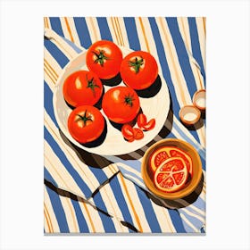 Tomatoes Fruit Summer Illustration 3 Canvas Print