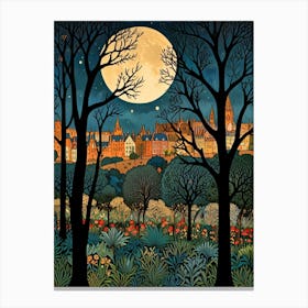 William Morris Rose Moonlight In The Woods Canvas Print