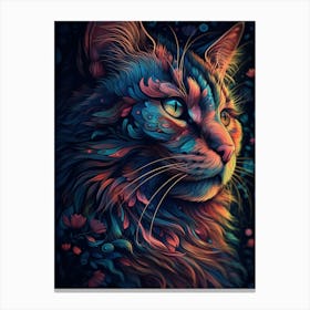 Psychedelic Cat 6 Canvas Print