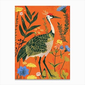 Spring Birds Crane 2 Canvas Print