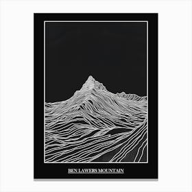 Ben Lawers Mountain Line Drawing 4 Poster Canvas Print
