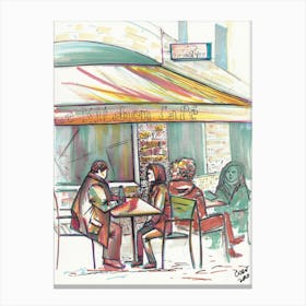 Lyon Street Cafe Talks Canvas Print