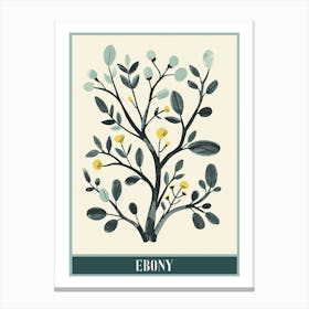 Ebony Tree Flat Illustration 1 Poster Canvas Print