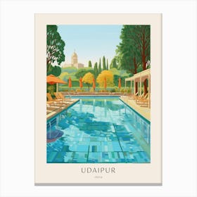 Udaipur India Midcentury Modern Pool Poster Canvas Print