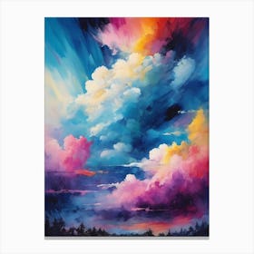 Abstract Glitch Clouds Sky (7) Canvas Print