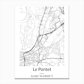 Le Pontet,France Minimalist Map Canvas Print