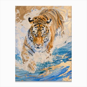 Tiger In The Water 17 Canvas Print