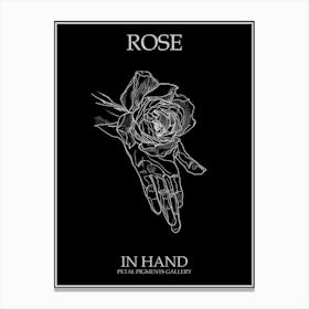 Rose In Hand Line Drawing 4 Poster Inverted Canvas Print
