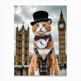 Kitty Chronicles: Selfies from World Wonders Big Ben Cat London Canvas Print