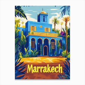 Aihrgdesign A Retro Travel Poster For Marrakech 1 Canvas Print