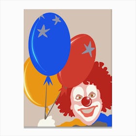 Clown With Balloons Canvas Print