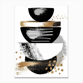 Black And Gold Bowls 2 Canvas Print