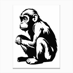 Thinker Monkey Simple Illustration 1 Canvas Print