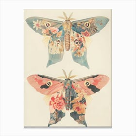 Shimmering Butterflies William Morris Style 3 Canvas Print