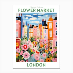 London England Flower Market Floral Art Print Travel Print Plant Art Modern Style Canvas Print