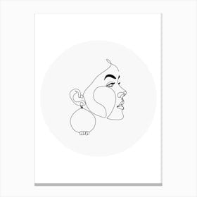 Portrait Of A Woman With Earrings.4 Canvas Print