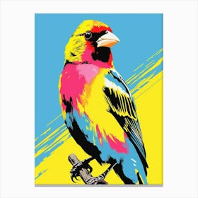 Andy Warhol Style Bird American Goldfinch 2 Canvas Print