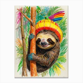 Mexican Sloth Canvas Print