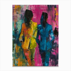 Two Women Walking 2 Canvas Print