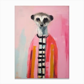 Playful Illustration Of Meerkat For Kids Room 2 Canvas Print