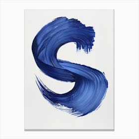 Blue Letter S Canvas Print