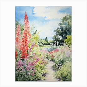 Monets Garden Usa Watercolour 6 Canvas Print