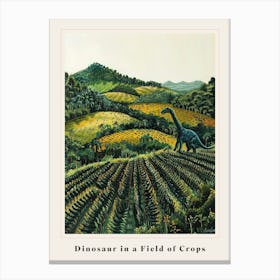 Dinosaur In A Field Of Crops Painting 2 Poster Canvas Print