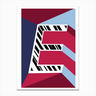 E Geometric Font Canvas Print