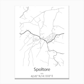 Spoltore,Italy Minimalist Map Canvas Print