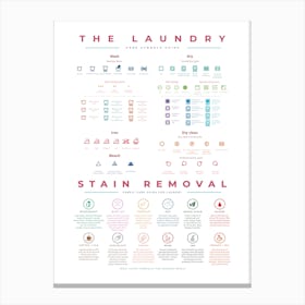 Never Make A Laundry Mistake Again With This Colourful Guide Canvas Print