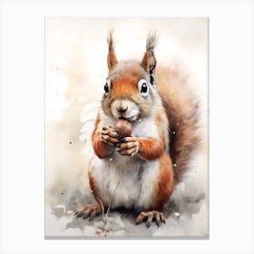 Squirrel With Nut Drawing Canvas Print