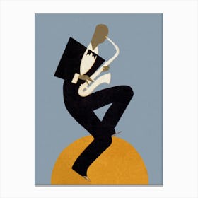Jazz Saxophone Player, Vintage Music Poster Canvas Print