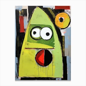 Green Avocado Monster Canvas Print