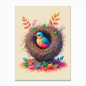 Bird In Nest Canvas Print