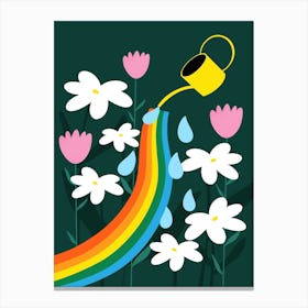 Rainbow Flower Patch Canvas Print