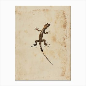 Day Gecko Block Print 1 Canvas Print