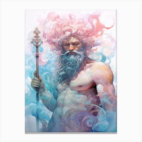  A Watercolor Of Poseidon 6 Canvas Print