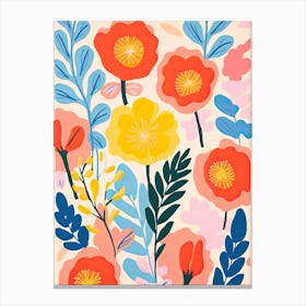 Petal Palette Bliss; Inspired By Henri Matisse'S Flower Market Reverie Canvas Print